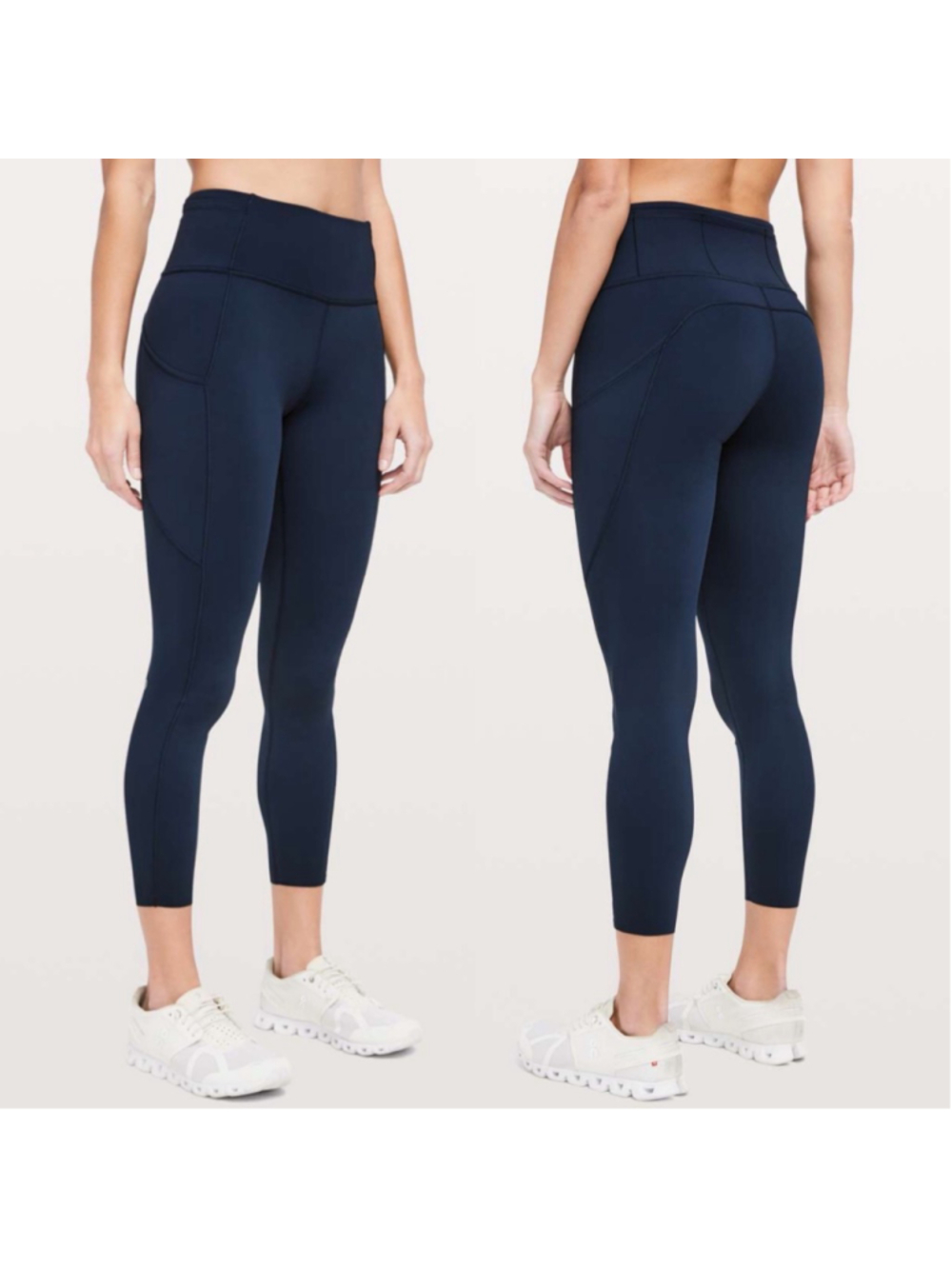 Lululemon Fast & Free 7/8 Tight II *Non Reflective Nulux 25" True Navy sz 8